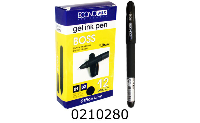 Ручка гелева Economix Boss чорна (12) E11914-01