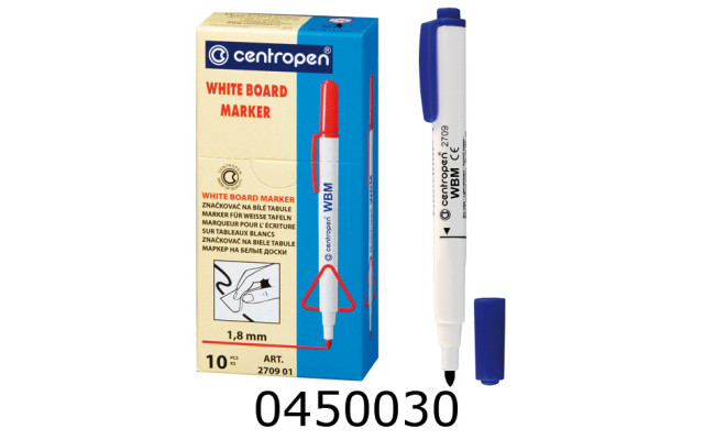 Маркер сухостир. Centropen. 1-2мм синій (10) 2709/03