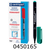 Маркер перм. Centropen 2мм. зелений (10) 2836/04