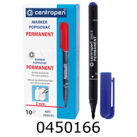 Маркер перм. Centropen 2мм синій (10) 2836/03