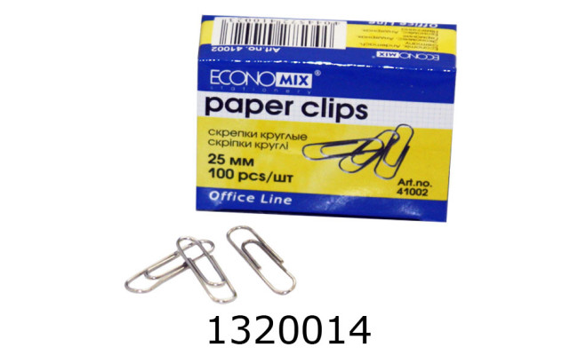 Скріпки 25мм 100шт. круглі Economix (10/500) E41002