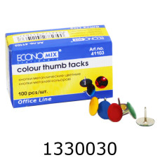 Кнопки гвіздок 100шт. неонові Economix (10) E41103 Кнопки гвіздок 100шт. неонові Economix (10) E41103