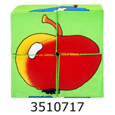 Кубики м'які набір 4шт. Збери малюнок. Фрукти Розумна Іграшка (62) 126/3