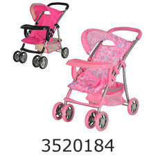 Коляска метал. для сидячої ляльки з корзиною в коробці (4) 9304 BWT/ 025