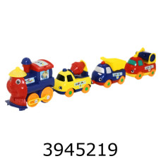 Паровозик інерц. в слюді + 3 машинки 34*6см (72/144) K1113