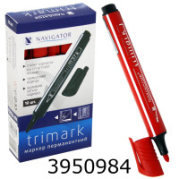 Маркер перм. Navigator Trimark 1-3мм. червоний трикутний (10/1000) 73906-NV red н/