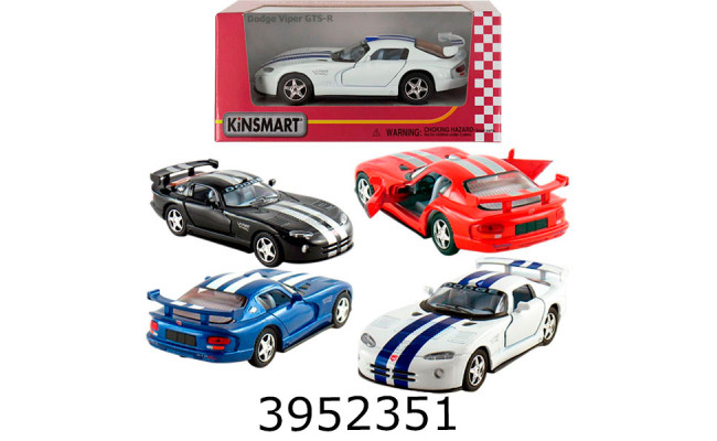 Машинка метал. Kinsmart Dodge Viper GTSR з полосками (24/96) 5039W