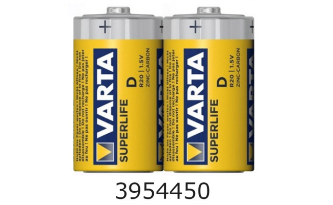 Батарейка Varta Superlife R20/2 без блістера ціна за 2шт. (12/60) D