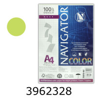 Папір кольор. А4 80г/м2 100 арк. неон. зелений Green Navigator (25) 75034-NV