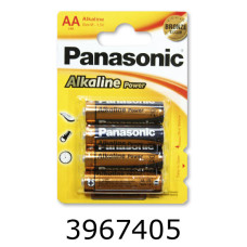Батарейка Panasonic Alkaline Power R6/4 блістер ціна за 4шт. (12/60) АА
