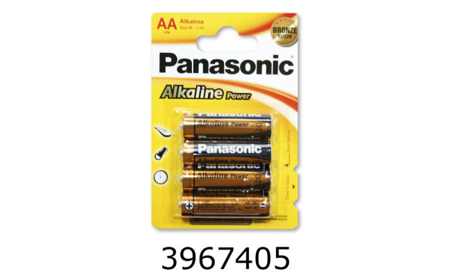 Батарейка Panasonic Alkaline Power R6/4 блістер ціна за 4шт. (12/60) АА