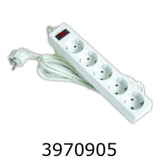 Подовжувач 1.8м 5 розеток Defender з вимикачем білий S518 992410