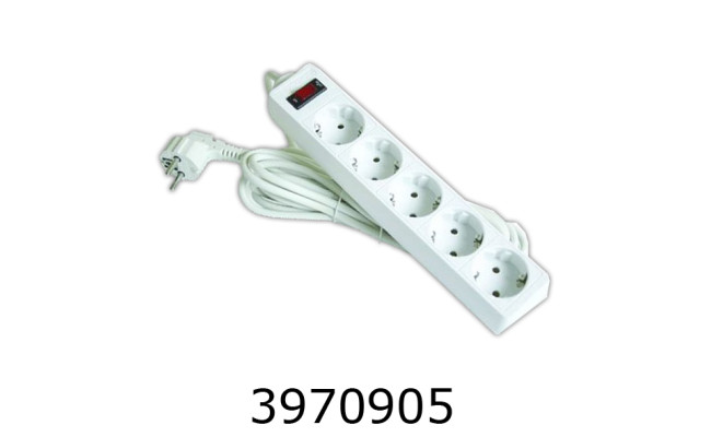 Подовжувач 1.8м 5 розеток Defender з вимикачем білий S518 992410