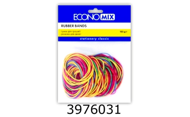 Резинка для грошей 100г Economix асорті (20) E41506