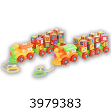 Каталка паровозик-логіка на мотузці укр. кубики з буквами в слюді 39*5см (24/48) 2366UA