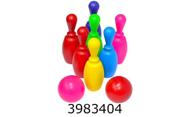 Кеглі маленькі в наборі 7 шт. + 2 кулі в сітці (12) Bamsic 024/2