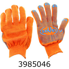 Рукавиці х/б помаранчеві з ПВХ крапкою (10) 69877