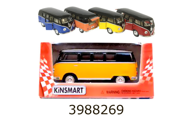 Машинка метал. Volkswagen Classial Bus Black Kinsmart  (24/96) 5376W