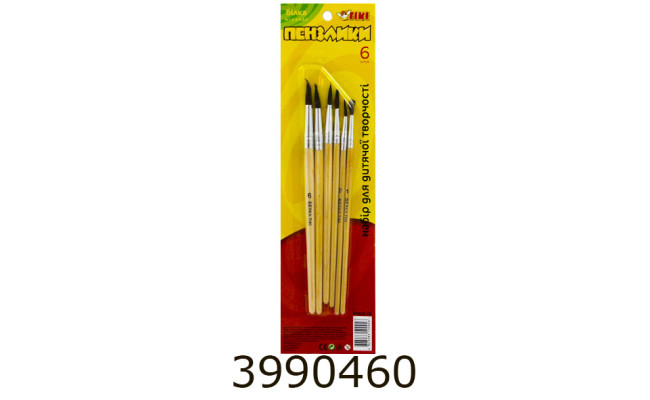 Пензлі в наборі 6шт. білка Tiki загостр. форми (№1 2 3 4 5 6) (75/300) 51922-TK н/з