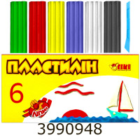 Пластилін Tiki 6 кол. 72г (24) 52137-TK У Пластилін Tiki 6 кол. 72г (24) 52137-TK У
