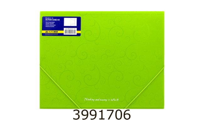 Папка на гумках пластик А4 BAROCCO салатовий (20) BM.3914-15