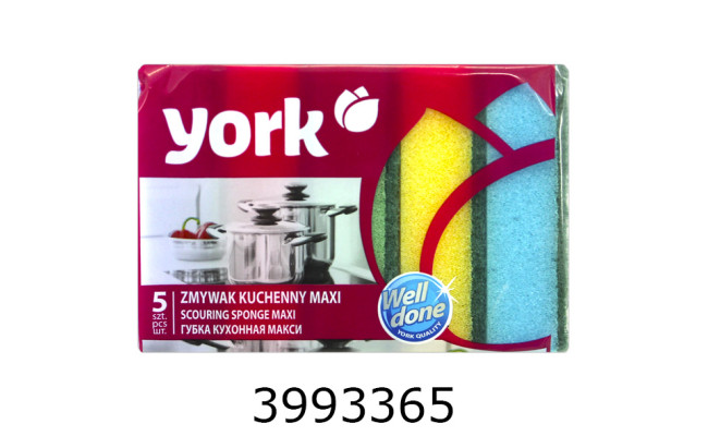 Губка д/посуду Maxi 5 шт (York) (50) Y-030040