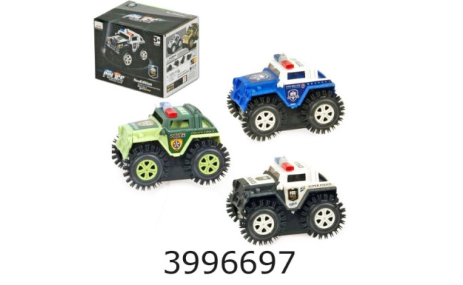 Машина перевертиш в коробці на батар. Поліція 3 кольори (120/240) M11-B