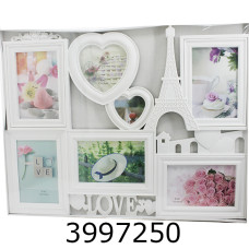 Фоторамка пластик Колаж 7 фото 10*15см Love Paris білий 16A8