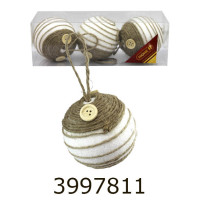 Кулі новорічні 91305-PN 8см 3шт ПІОНЕR (128) 91305-PN