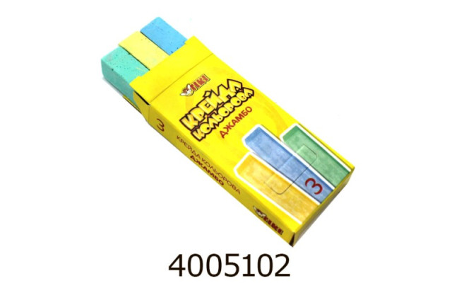 Крейда кольорова 3 шт. квадр. Jumbo Tiki (224) 51513-TK У н/з