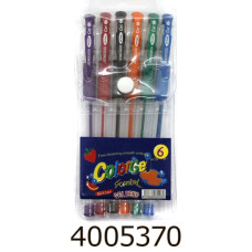 Ручка гелева в наборі 6шт. з перламутром 108-674-1 (24/384) 023164Л Ручка гелева в наборі 6шт. з перламутром 108-674-1 (24/384) 023164Л