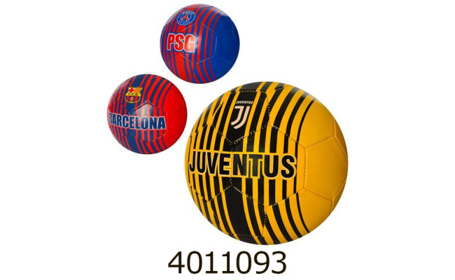 Мяч футб. прес-кожа №5 PVC 3 кольори 300-320г. футбольні клуби (30) EN 3212