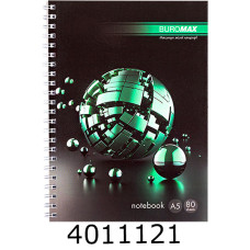 Блокнот на спір. збоку А5 80 арк. картон.обкл. кл. BUROMAX  