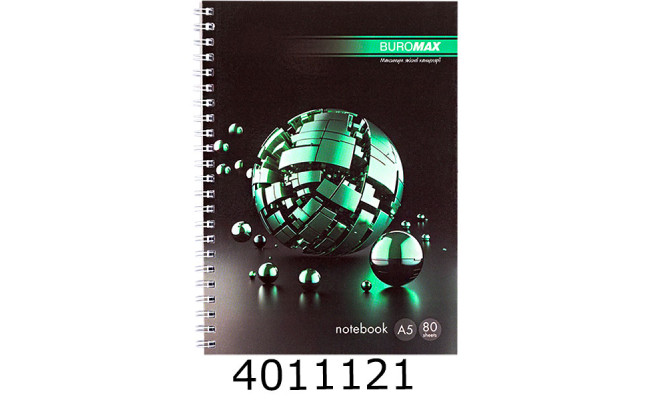 Блокнот на спір. збоку А5 80 арк. картон.обкл. кл. BUROMAX  