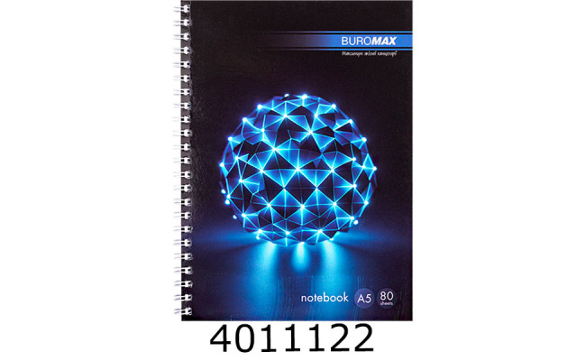 Блокнот на спір. збоку А5 80 арк. картон.обкл. кл. BUROMAX 