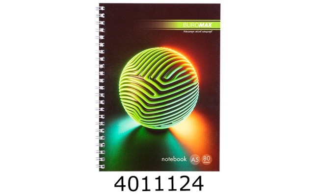 Блокнот на спір. збоку А5 80 арк. картон.обкл. кл. BUROMAX 