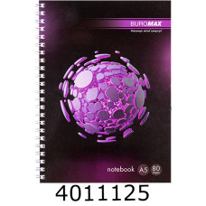 Блокнот на спір. збоку А5 80 арк. картон.обкл. кл. BUROMAX 