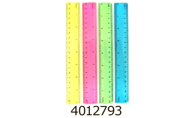 Лінійка пласт. 20см Josef Otten прозора (23875-2) мікс 4 (25/100) 703342В