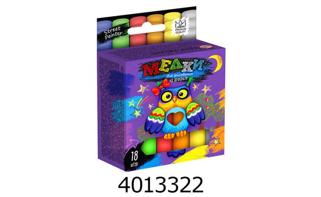 Крейда кольорова 18 шт. кругла Danko toys (24) MEL-02-04U