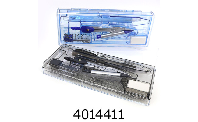 Готовальня 8 предм. (4 лин+цирк.+гриф.+кар.мех+ласт.) AJ-1077(GB21027) (12/144) 740962В