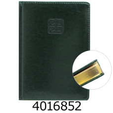 Щоденник А5 дат. 2026р. Buromax BRAVO зелений штуч. шкіра поролон (20) BM.2112-04