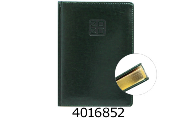 Щоденник А5 дат. 2026р. Buromax BRAVO зелений штуч. шкіра поролон (20) BM.2112-04