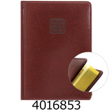 Щоденник А5 дат. 2026р. Buromax BRAVO коричневий штуч. шкіра поролон (20) BM.2112-25