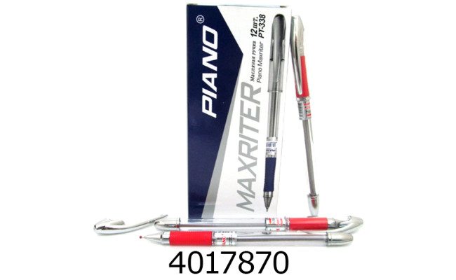 Ручка масл. Piano Maxriter червона PT-338  (12) 719604В