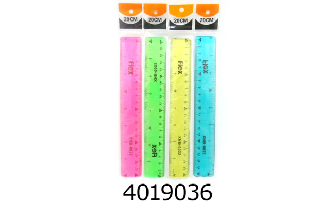 Лінійка пласт. 20см Josef Otten гнучка силіконова мікс 4 (48) 0263-20