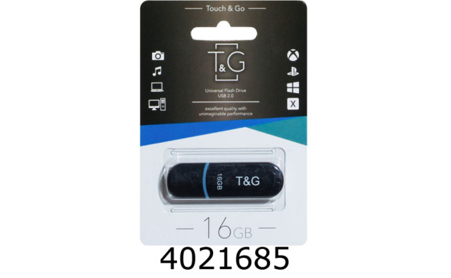 Flash USB 16Gb T&G 012 Jet 2.0 Black T&G