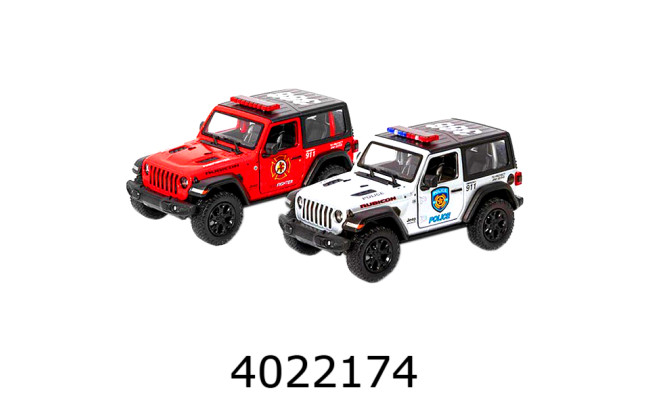 Машинка метал. Kinsmart Jeep Wrangler Police/Firefighter (24/96) 5412WPR