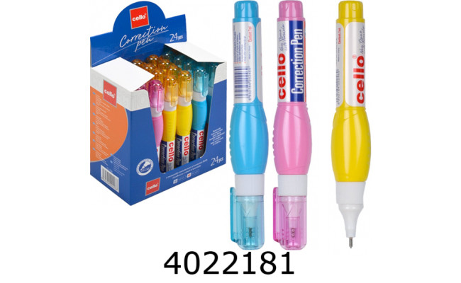 Коректор-ручка Cello 7мл метал. накін. кол. корпус (24) CL709