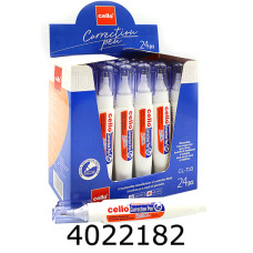 Коректор-ручка Cello 7мл метал. накін. білий корпус (24) CL703
