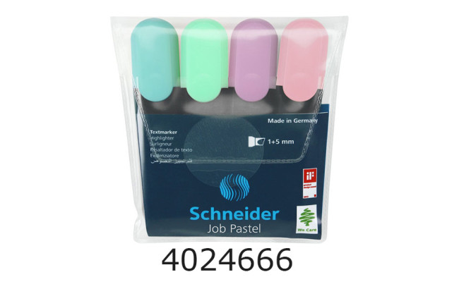 Маркер текст. набір 4шт. пастель Schneider Job 150 1-45 мм (10) S115098 н/з